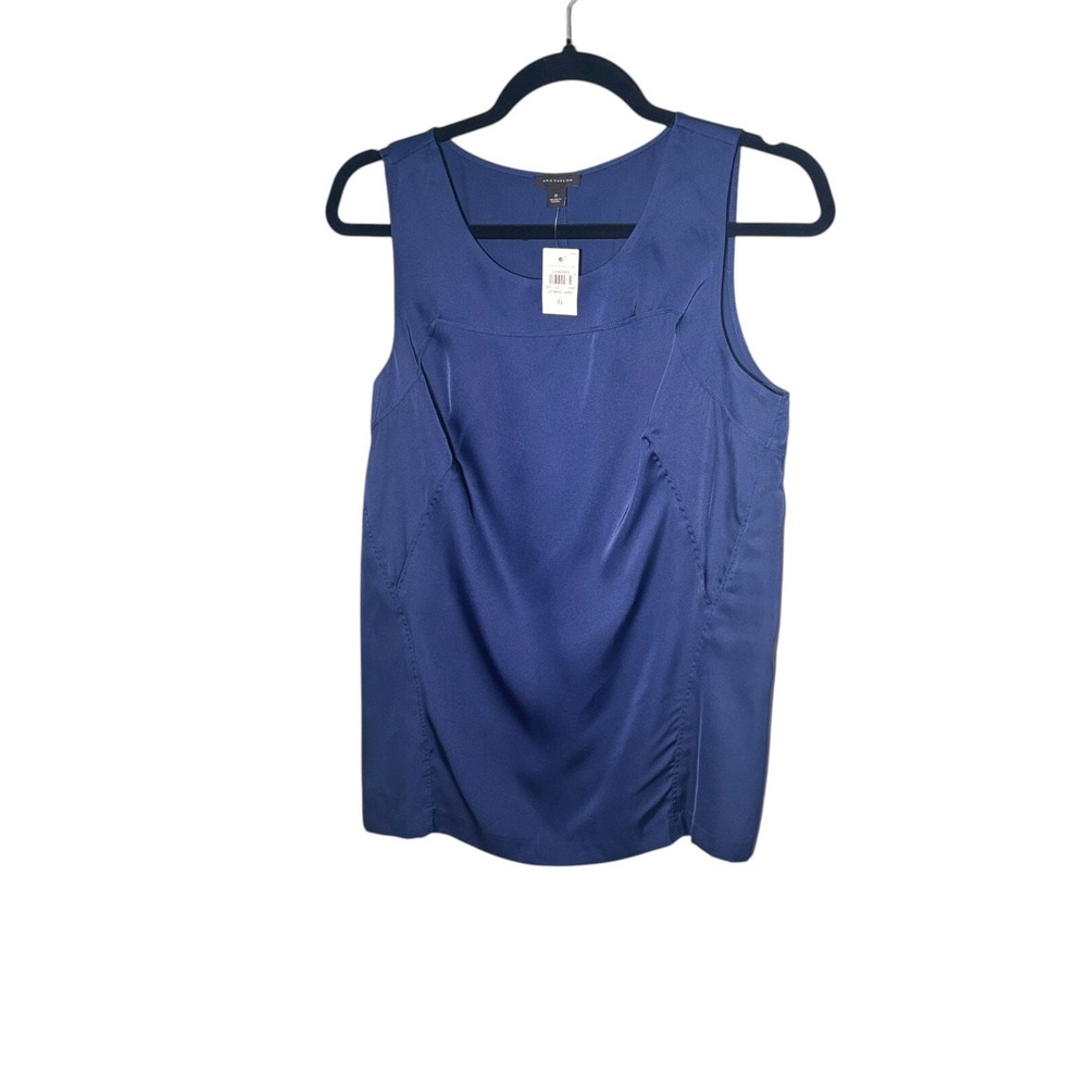 Ann Taylor Sleeveless Navy Blue Tank Top Size 6 Work Outfit Classic Business - Picture 3 of 9